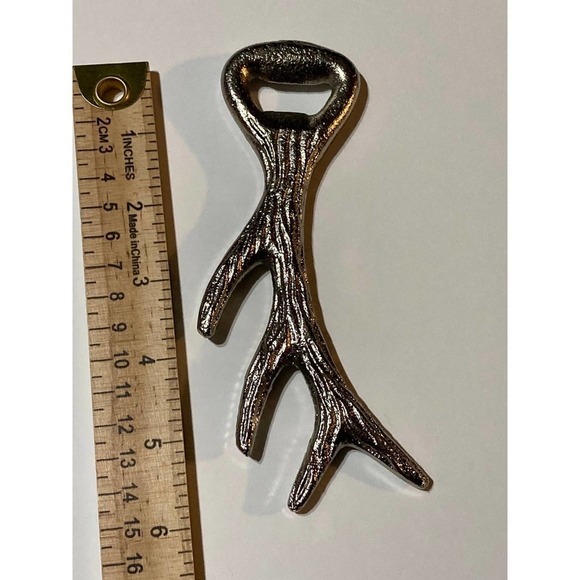Silver Deer Antler Bottle Opener - Picture 2 of 3